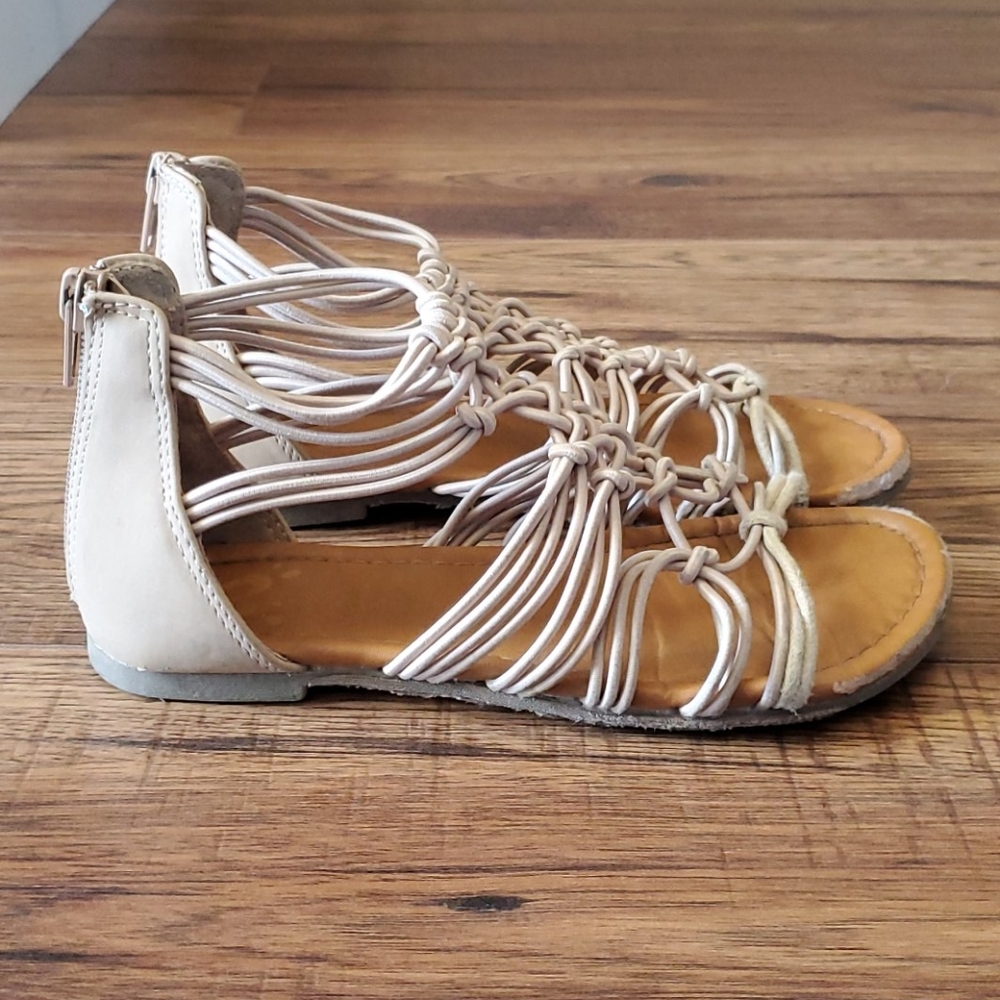 white Justice sandals